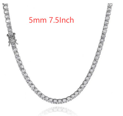 S925 Zilveren Moissanite Enkelrijige Tennisketting Unisex