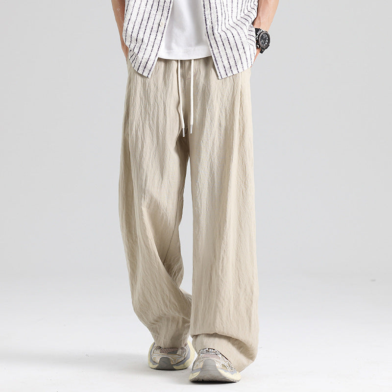 Men's Linen Blend Casual Straight Leg Pants