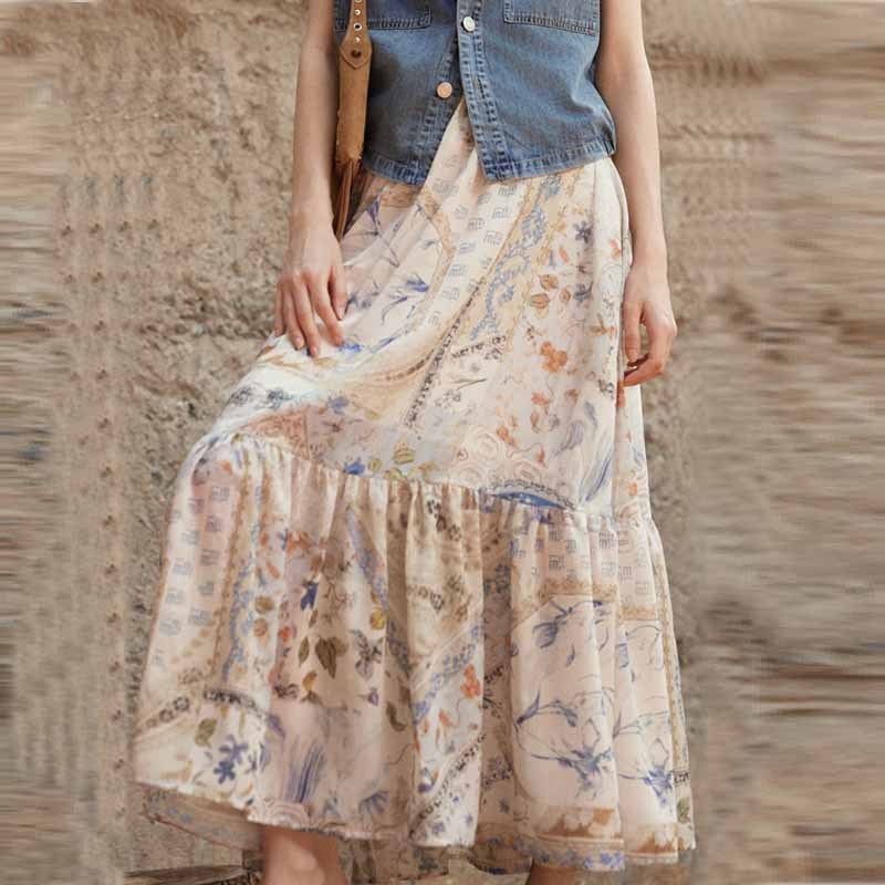 Franse stijl hoogwaardige modieuze maxi-rok