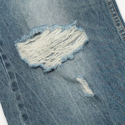 Gewassen en gerafelde jeans voor heren van het merk Street Tide