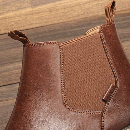 Trendy heren korte PU-leren laarzen