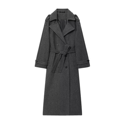Womens Woolen Double Breasted Coat