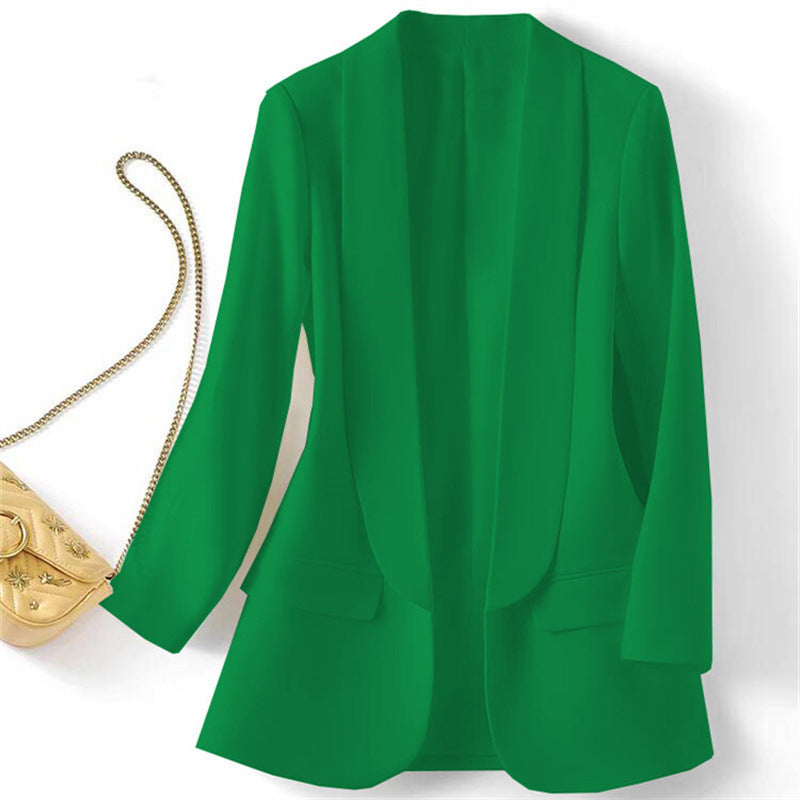Womens Solid Color Lapel Blazer