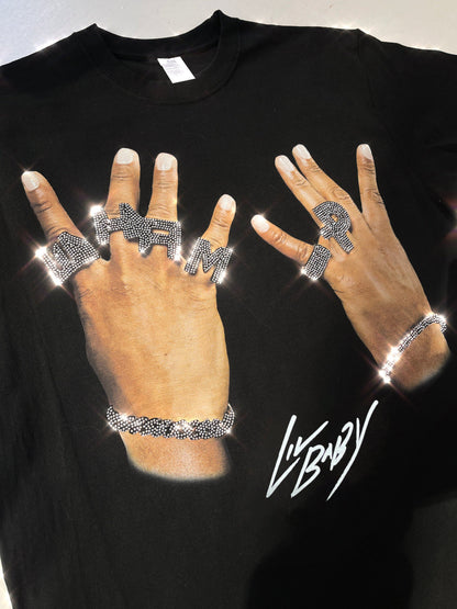 Lil Baby Vintage T-shirt met strasssteentjes