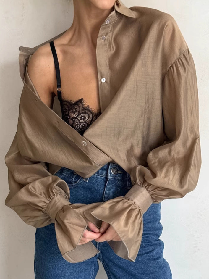 Womens See Through Long Sleeve Shirt