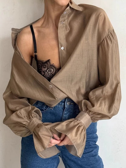 Womens See Through Long Sleeve Shirt
