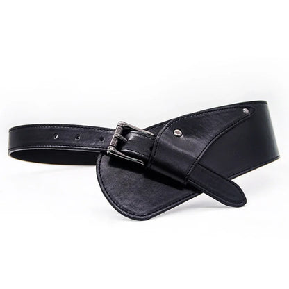 Women's New Wide Leather Belt Fashion Designer Metal Pin Buckle Tie  Leisure Belts for Ladies Wedding Dress Waistband