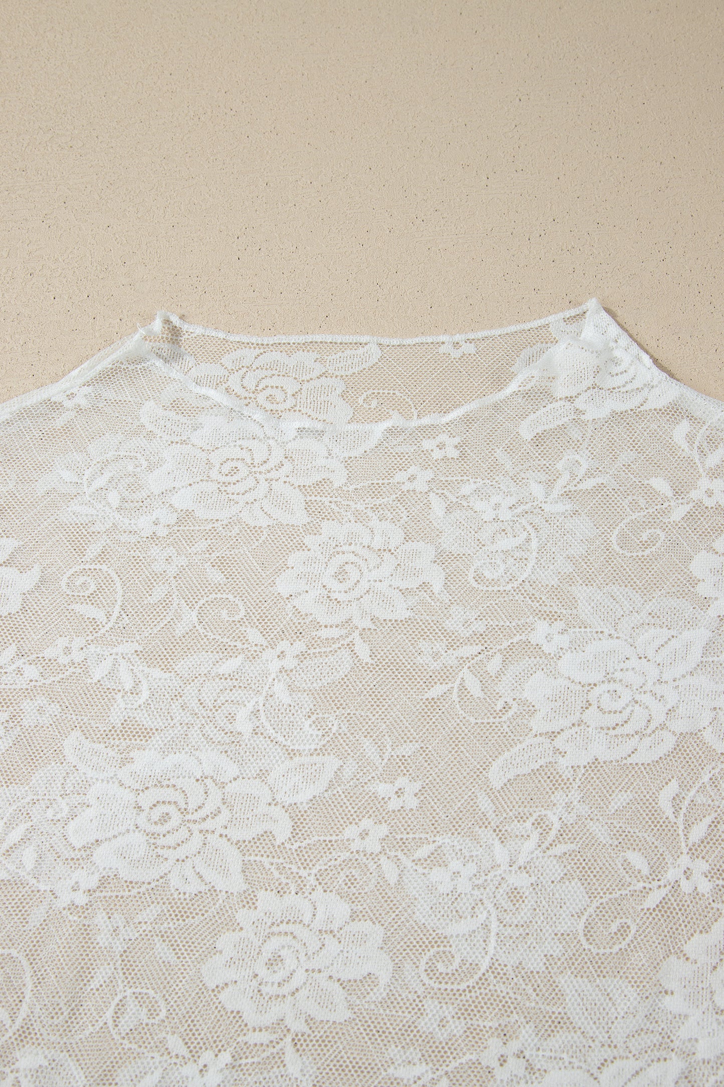 Top met lange mouwen en bloemenprint van mesh in grote maten