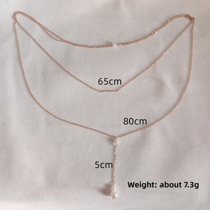 Y-Shaped Rhinestone Pendant Necklace