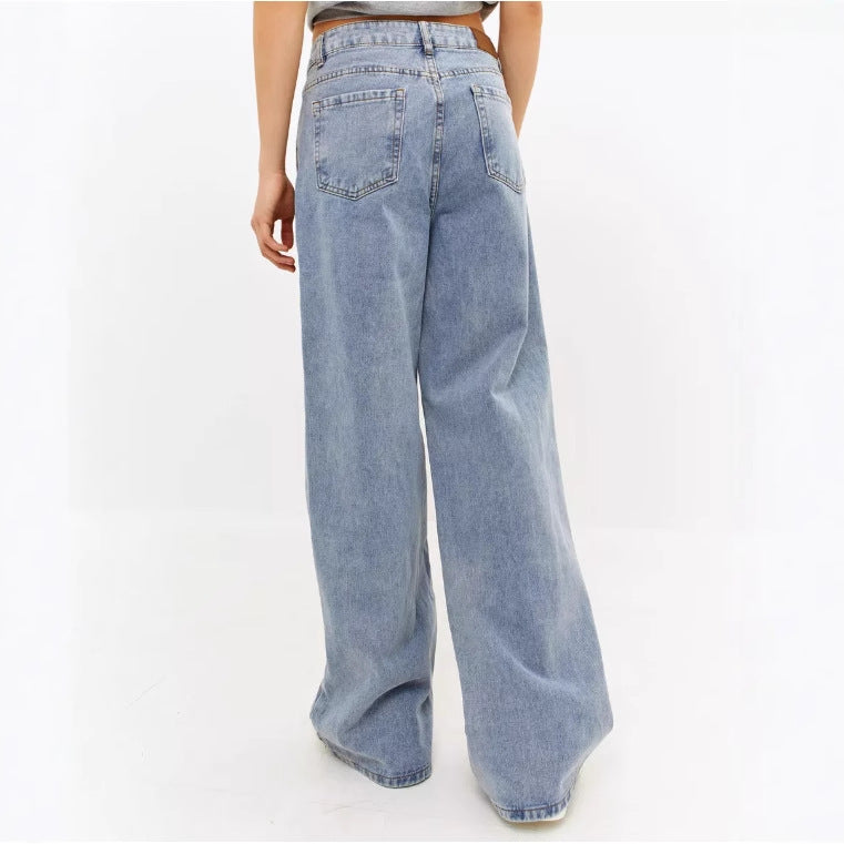 Dames vloerlange losse jeans