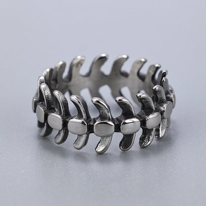 Stainless Steel Dragon Bone Design Retro Ring for Men Women