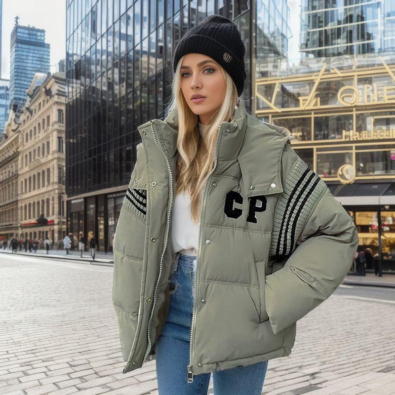 Dames kort oversized pufferjas met capuchon