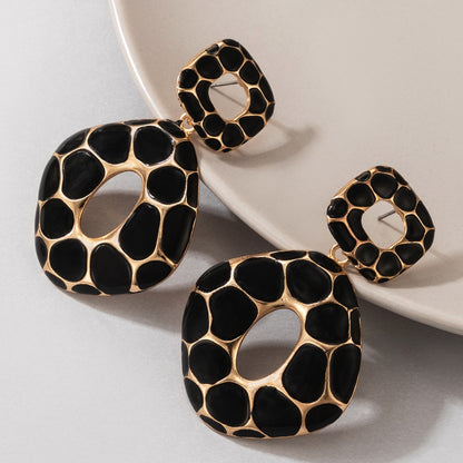 Earrings Trend New Boho Fashion Earrings For Women Cool Stuff Personality Square Leopard Print Geometry Vintage Jewelry