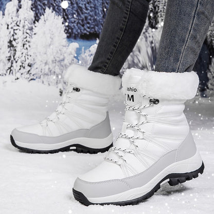 Women Fleece Lined Winter Snow Boots High Top Warm Cotton Shoes