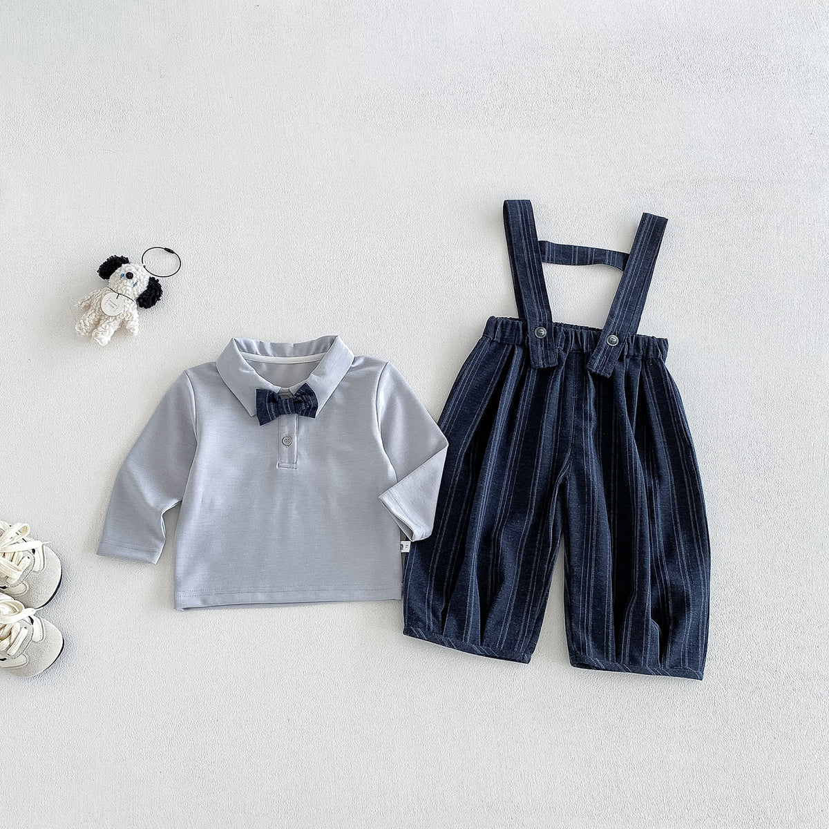 Baby Boy Gentleman Suit Set with Bow Tie