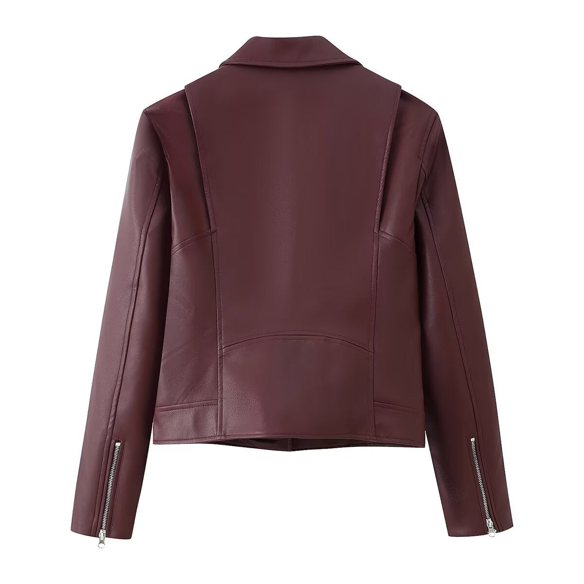 Collar motorcycle leather jacket
