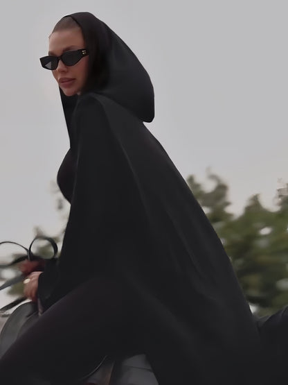 Effen lange cardigan met capuchon