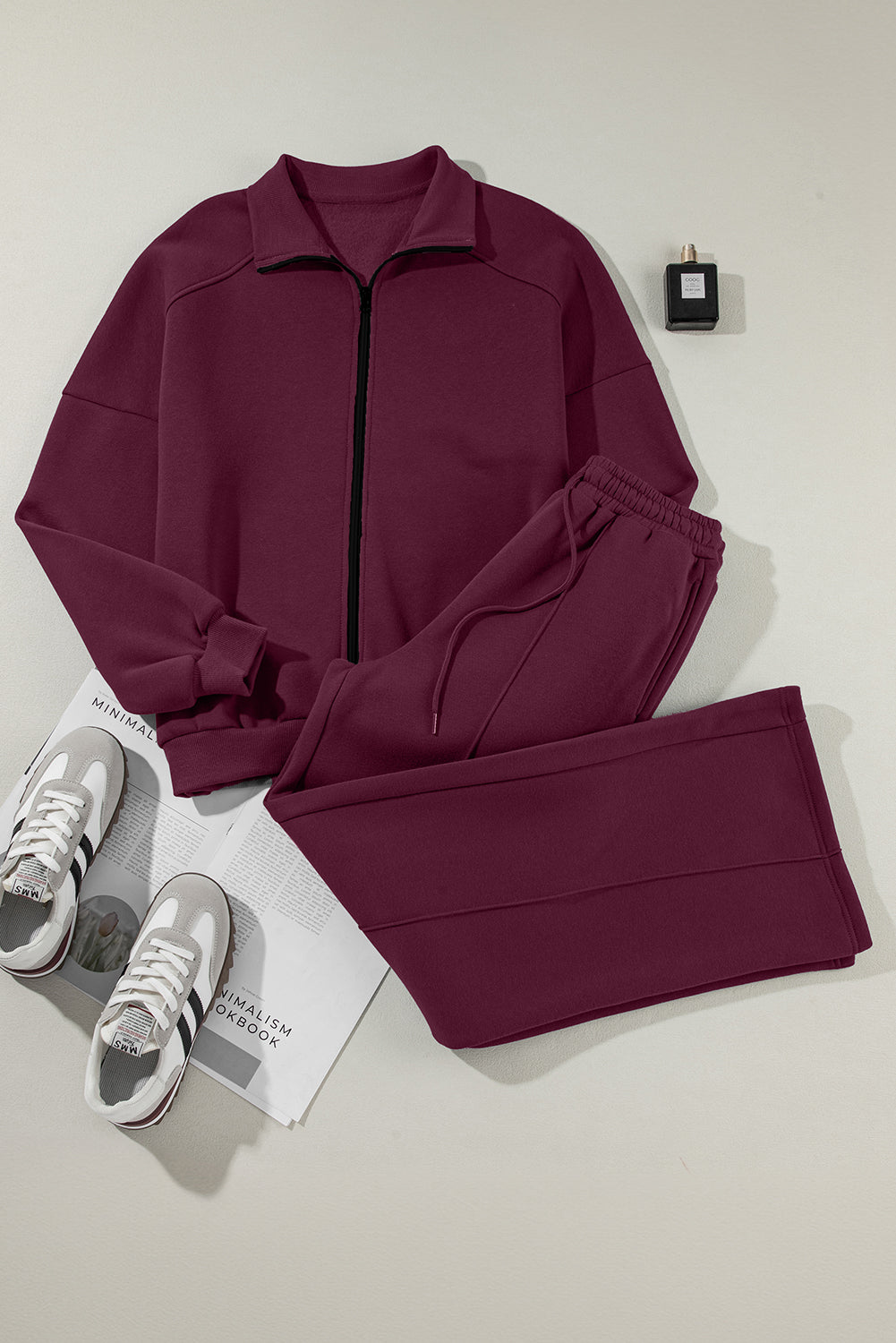 Sweatshirt met halve rits en bijpassende broek