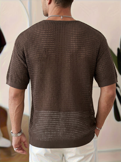 Mens Breathable Knitted Sweater