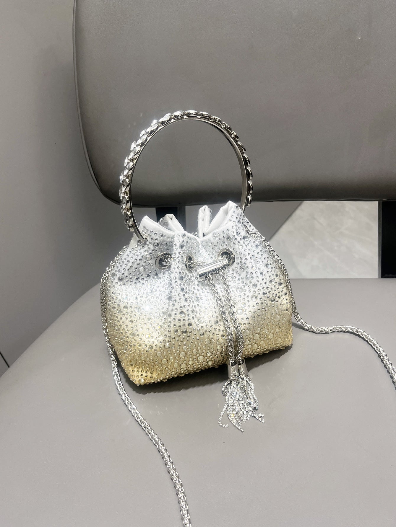 Diamond Crystal Bucket Bag