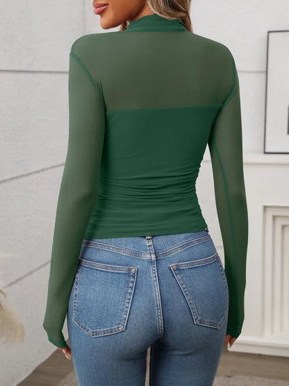 Mock Neck Long Sleeve Top