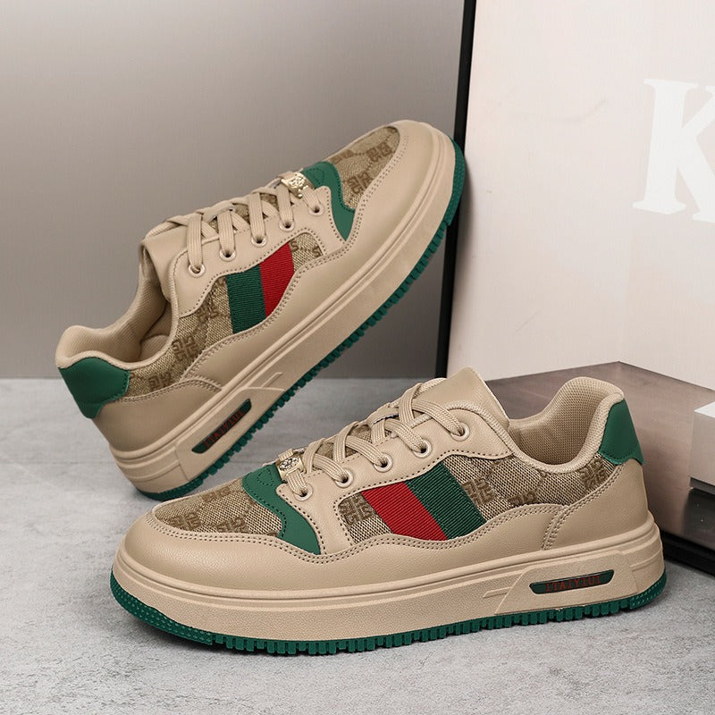 Retro ultralichte schoenen van vezelleer met rubberen buitenzool unisex