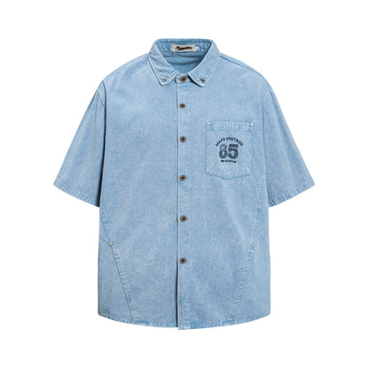 Make old canvas workwear short sleeved shirt