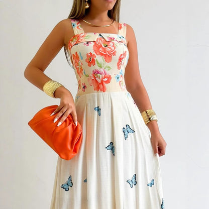 Summer Strapless Printed Vacation Dress