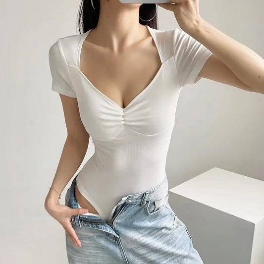 Big collar short sleeved jumpsuit
