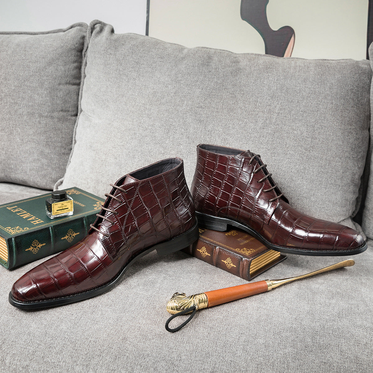 Trendy veterschoenen van koeienhuid voor heren