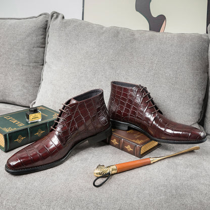 Trendy veterschoenen van koeienhuid voor heren