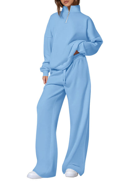 Women's Half-Zip Sweatshirt and Pants Set