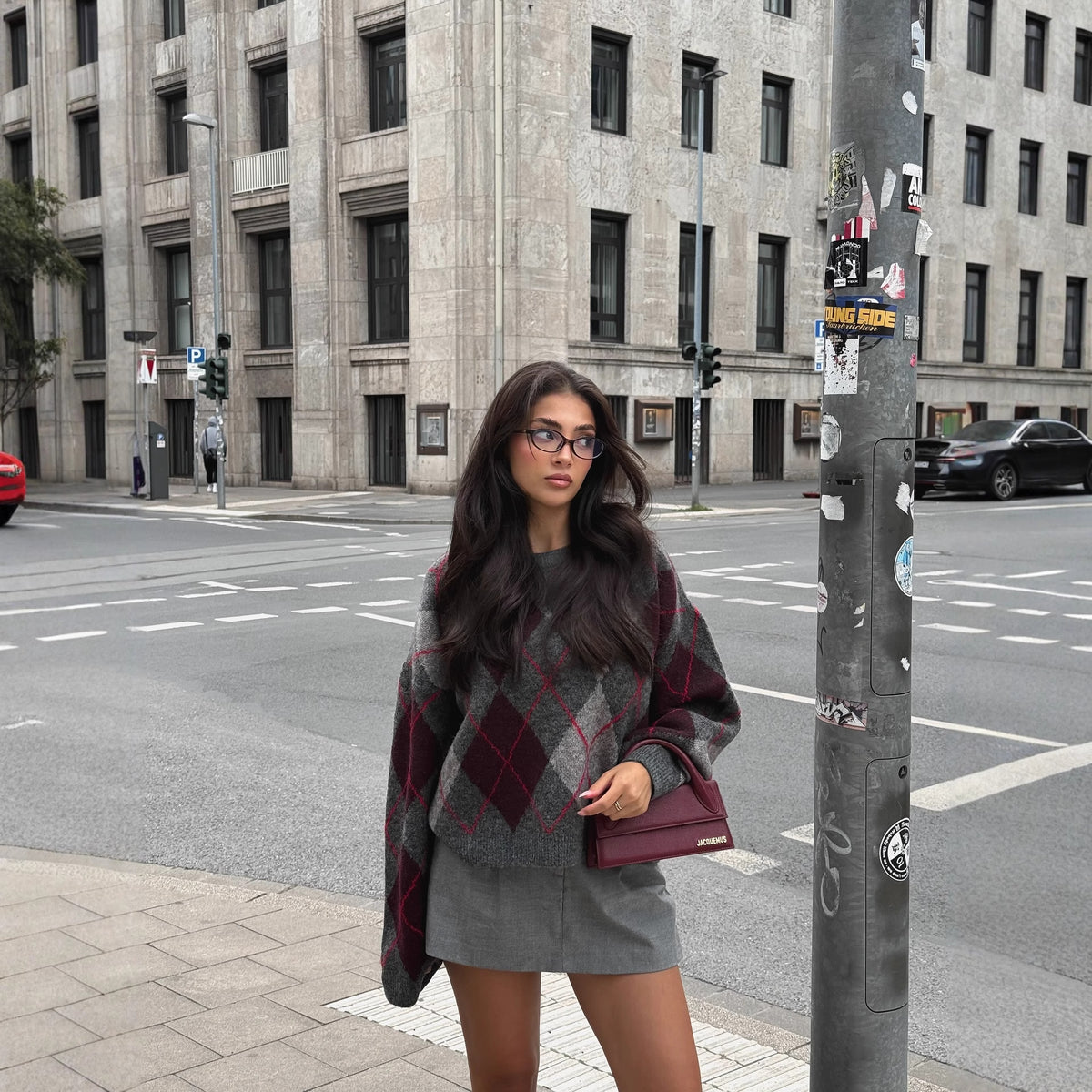 Women's Retro Diamond Pattern Acrylic Blend Pullover Sweater