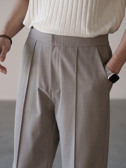 Mens Wool Blend Casual Trousers
