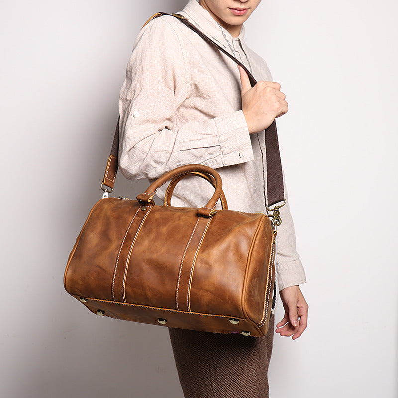 Genuine Leather Retro Satchel Crossbody Bag