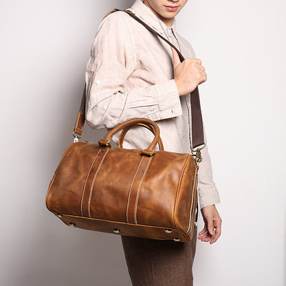 Genuine Leather Retro Satchel Crossbody Bag