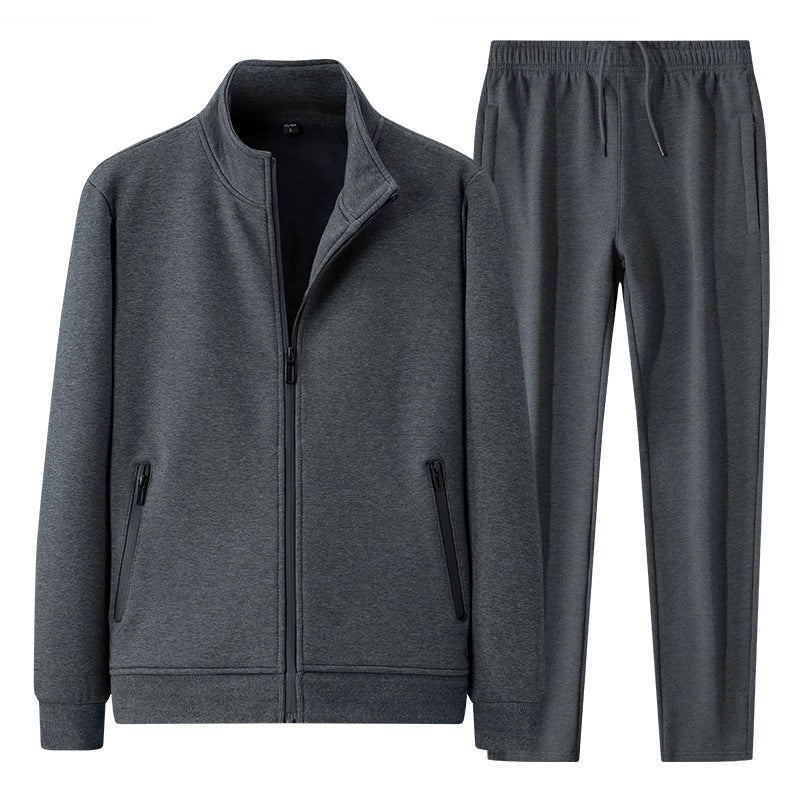 Men's Cotton Casual Suit Jacket and Trousers Set