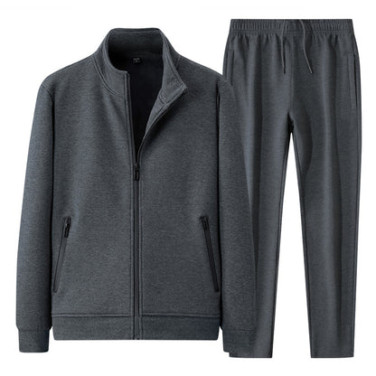 Men's Cotton Casual Suit Jacket and Trousers Set