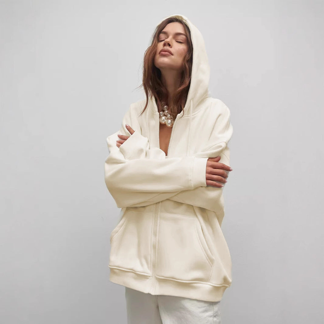 Plus size sweatvest met capuchon