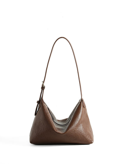 Vintage First Layer Vegetable Tanned Cowhide Casual Shoulder Underarm Bag Large Capacity Classic Leather Crossbody Hobo Bag