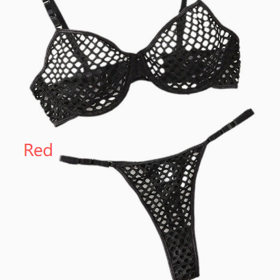 Hollow Mesh Lingerie Two-Piece Set