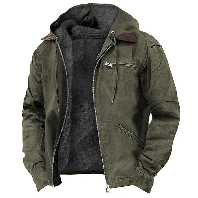 Men's Fleece Lined Hooded Jacket