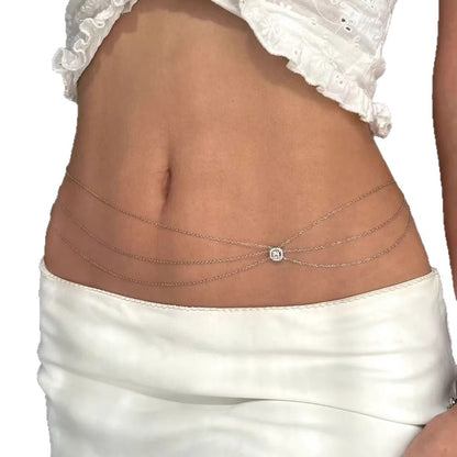 Layered Rhinestone Body Chain Jewelry