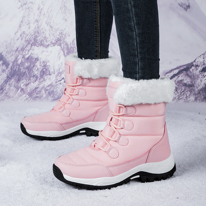 Unisex Warm Fur Lined Flat Snow Boots