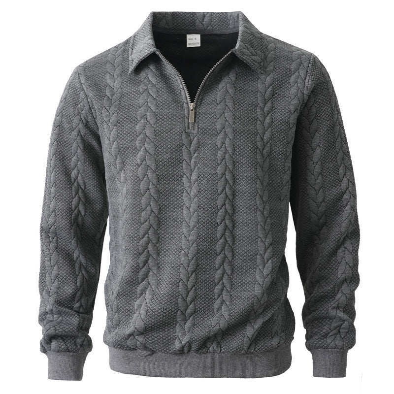 Jacquard Half Zip Sweatshirt