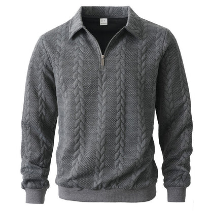 Jacquard Half Zip Sweatshirt