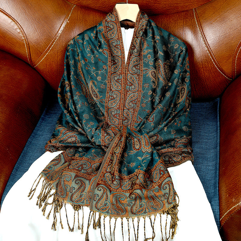 Women's Jacquard Imitation Cashmere Shawl Wrap Long Scarf