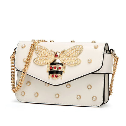 Luxe designer vintage kleine handtas met bijenklep