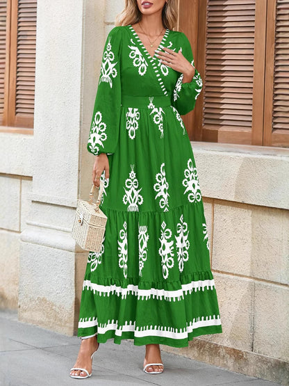 Bohemian Floral Long Sleeve Dress