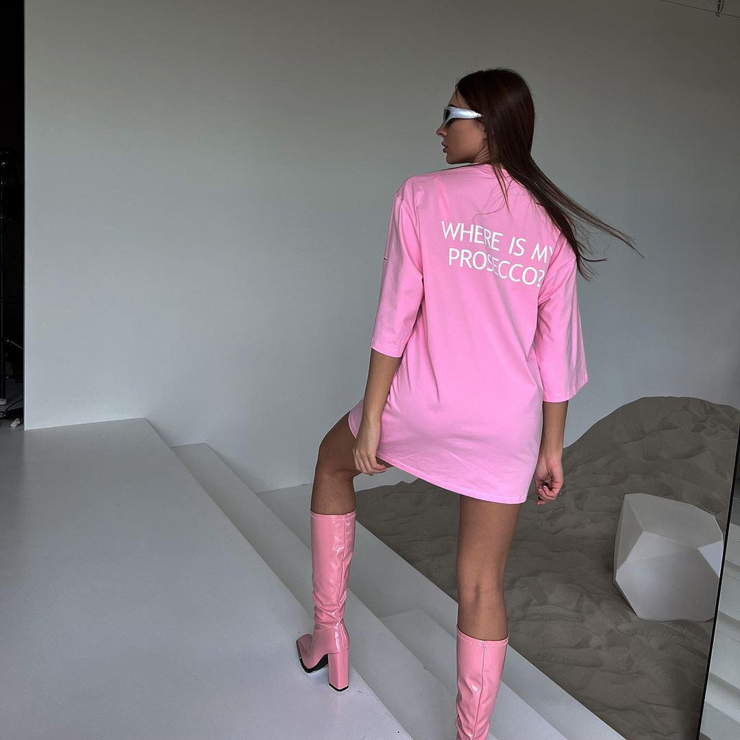 Round Neck Short Sleeve T-Shirt Fashionable Trendy Youthful